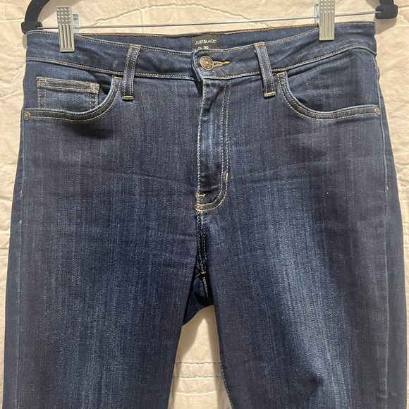 Just Black Jeans Denim Womens Size 30 Cropped Skinny Frayed Hem Blue Stretch - Picture 4 of 10